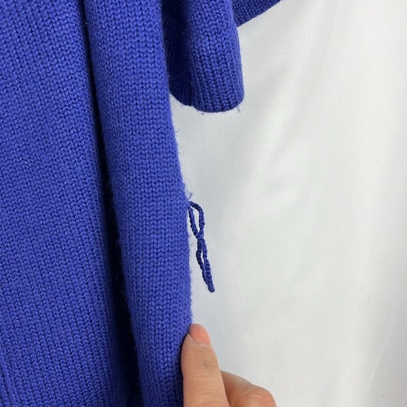 Grace Elements flared merino wool 3/4 sleeve cardigan belt closure Sz L - Picture 7 of 10